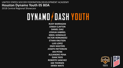 HDY 05BDA Roster - 2018 Central Regional Showcase